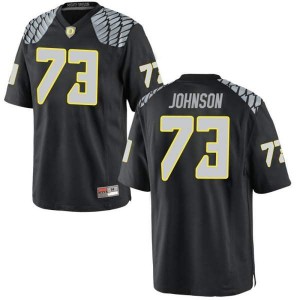 Men Oregon Ducks #73 Justin Johnson Black Football Game High School Jersey 551891-368