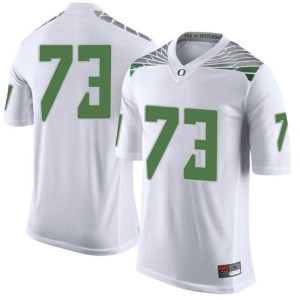 Men's Oregon #73 Justin Johnson White Football Limited Embroidery Jerseys 981098-173