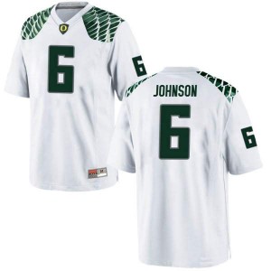 Mens Oregon Ducks #6 Juwan Johnson White Football Game University Jerseys 431555-661