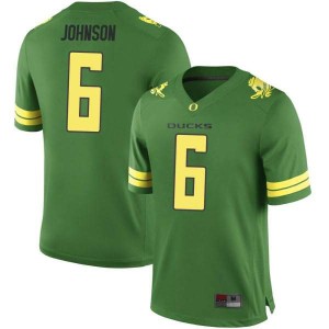Mens Oregon #6 Juwan Johnson Green Football Replica University Jersey 168028-927