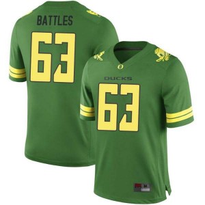 Men Oregon #63 Karsten Battles Green Football Game University Jerseys 203720-916