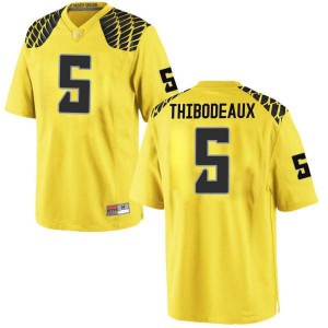 Mens Oregon Ducks #5 Kayvon Thibodeaux Gold Football Replica University Jersey 498277-887