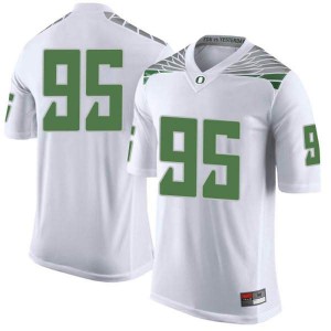 Men's University of Oregon #95 Keyon Ware-Hudson White Football Limited Stitch Jerseys 695576-738