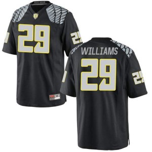 Men's Oregon Ducks #29 Korbin Williams Black Football Replica Alumni Jerseys 911018-514