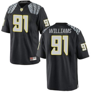 Men Oregon #91 Kristian Williams Black Football Replica Player Jersey 802959-614