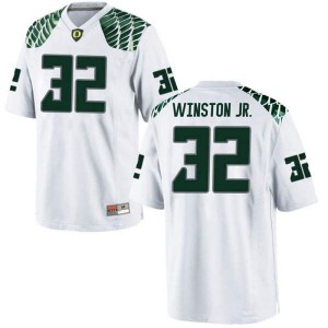 Men Oregon #32 La'Mar Winston Jr. White Football Replica Stitch Jersey 942955-899