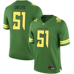 Men's Oregon Ducks #51 Louie Cresto Green Football Game Football Jersey 483989-568