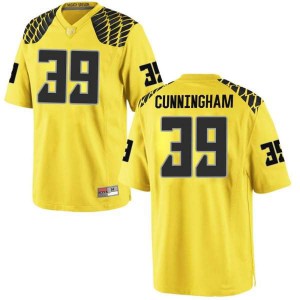 Mens Ducks #39 MJ Cunningham Gold Football Replica Stitch Jersey 759311-846