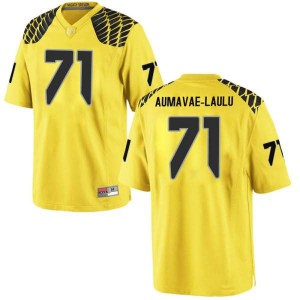 Men Oregon Ducks #71 Malaesala Aumavae-Laulu Gold Football Replica Embroidery Jersey 508769-564