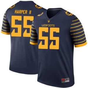 Mens Oregon #55 Marcus Harper II Navy Football Legend Stitched Jersey 394394-481
