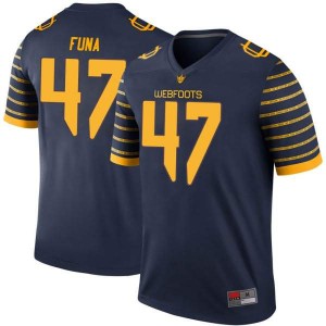 Men's University of Oregon #47 Mase Funa Navy Football Legend Stitch Jerseys 203118-572