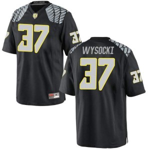 Men's Oregon #37 Max Wysocki Black Football Game Embroidery Jersey 547196-632
