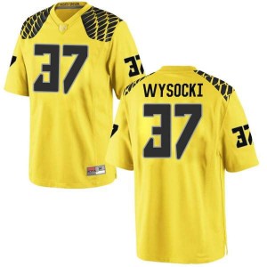 Men Oregon Ducks #37 Max Wysocki Gold Football Replica High School Jersey 483865-345