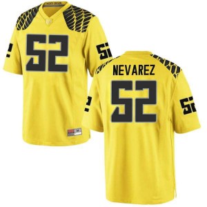 Men's Ducks #52 Miguel Nevarez Gold Football Replica Embroidery Jerseys 422683-871