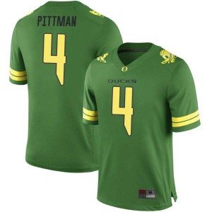 Men Oregon #4 Mycah Pittman Green Football Game Embroidery Jersey 705911-647