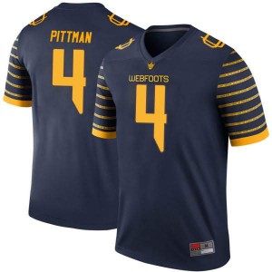 Men's Ducks #4 Mycah Pittman Navy Football Legend College Jerseys 433852-244