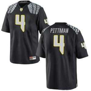 Men Oregon #4 Mycah Pittman Black Football Replica Football Jerseys 253631-770