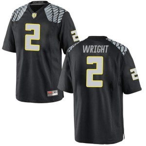 Mens University of Oregon #2 Mykael Wright Black Football Replica NCAA Jerseys 974885-861