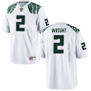 Men's Ducks #2 Mykael Wright White Football Replica Stitched Jerseys 997268-146
