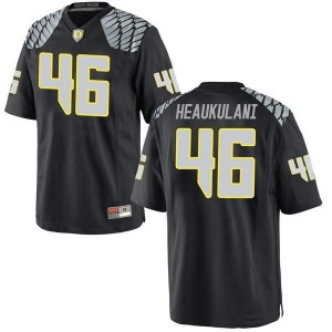 Men's University of Oregon #46 Nate Heaukulani Black Football Game Football Jersey 158241-829