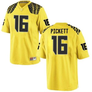 Men Oregon Ducks #16 Nick Pickett Gold Football Replica Embroidery Jersey 941639-122