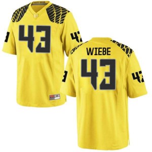 Men University of Oregon #43 Nick Wiebe Gold Football Game Alumni Jersey 142496-389