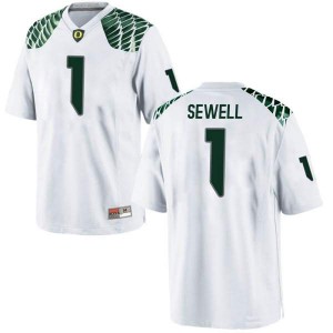 Mens Oregon Ducks #1 Noah Sewell White Football Game Embroidery Jersey 758473-102