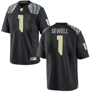 Men's University of Oregon #1 Noah Sewell Black Football Replica Stitch Jerseys 621033-212