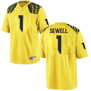 Men University of Oregon #1 Noah Sewell Gold Football Replica NCAA Jersey 284353-561