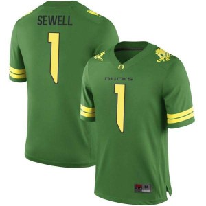 Mens University of Oregon #1 Noah Sewell Green Football Replica Football Jersey 253100-988
