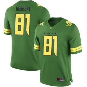 Mens University of Oregon #81 Patrick Herbert Green Football Game Football Jersey 590673-826
