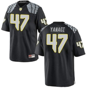 Men's Oregon Ducks #47 Peyton Yanagi Black Football Game College Jersey 834776-778