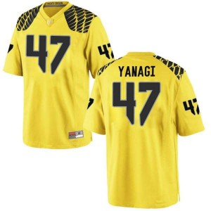 Mens University of Oregon #47 Peyton Yanagi Gold Football Game Player Jersey 433382-288