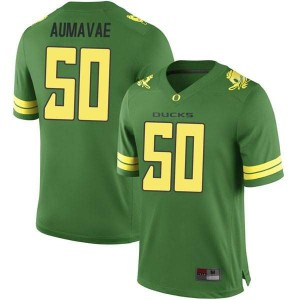 Mens Ducks #50 Popo Aumavae Green Football Game Stitch Jerseys 865016-170