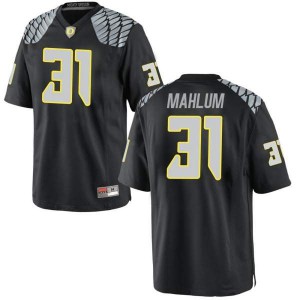 Men University of Oregon #31 Race Mahlum Black Football Game Stitched Jersey 403570-245