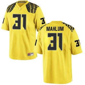 Men's University of Oregon #31 Race Mahlum Gold Football Game Stitched Jersey 668602-265