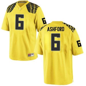 Men Oregon Ducks #6 Robby Ashford Gold Football Replica Player Jerseys 179702-409