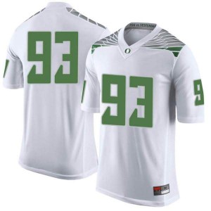 Men's Oregon Ducks #93 Sione Kava White Football Limited Player Jersey 429321-443