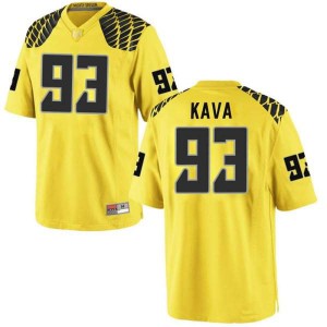 Mens University of Oregon #93 Sione Kava Gold Football Replica NCAA Jerseys 816169-292
