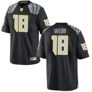Men UO #18 Spencer Webb Black Football Game Stitched Jerseys 411757-844