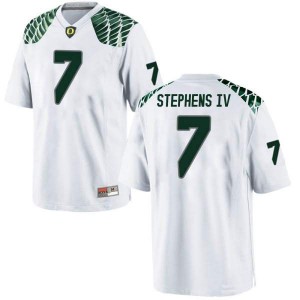 Mens Ducks #7 Steve Stephens IV White Football Game High School Jersey 886766-764