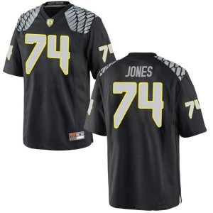 Mens UO #74 Steven Jones Black Football Game Embroidery Jerseys 420106-525