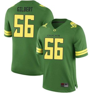 Mens Oregon Ducks #56 TJ Gilbert Green Football Replica College Jersey 496367-913