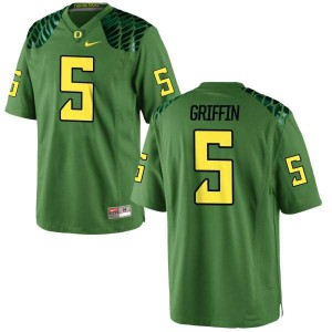 Mens Oregon Ducks #5 Taj Griffin Apple Green Football Replica Alternate Embroidery Jerseys 135110-950