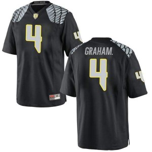 Mens Oregon #4 Thomas Graham Jr. Black Football Game Player Jerseys 566477-791