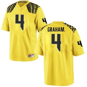 Men's UO #4 Thomas Graham Jr. Gold Football Replica College Jerseys 812806-903