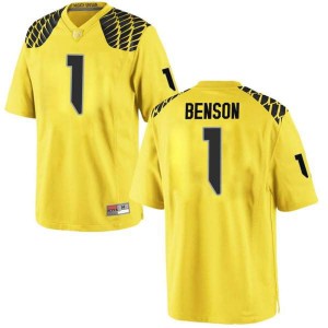 Men Oregon #1 Trey Benson Gold Football Replica College Jersey 964840-848