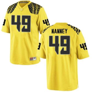 Mens University of Oregon #49 Tyler Nanney Gold Football Replica Football Jerseys 812781-932
