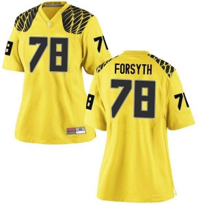 Women's University of Oregon #78 Alex Forsyth Gold Football Game Player Jersey 583513-869