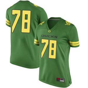 Women's University of Oregon #78 Alex Forsyth Green Football Replica Stitch Jersey 589901-327